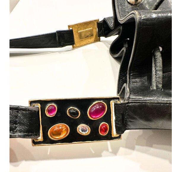 Vintage Joseph B. Exclusive New York Jeweled Leather Bucket Bag - Picture 3 of 7